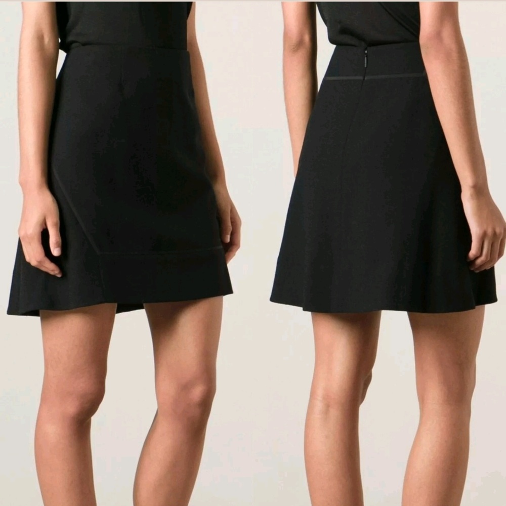 NWOT TORY BURCH Black Thea Wool High-Low Skirt 2